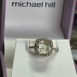 Michael Hill Green amethyst ring  with diamond accents